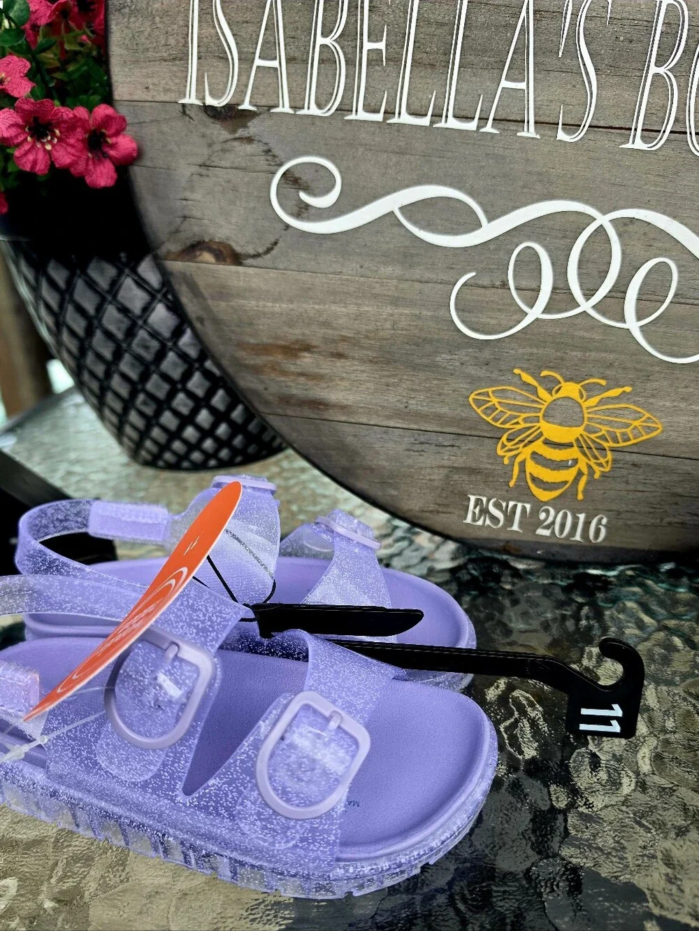 Wonder Nation Girls Two Buckle Jelly Sandals
